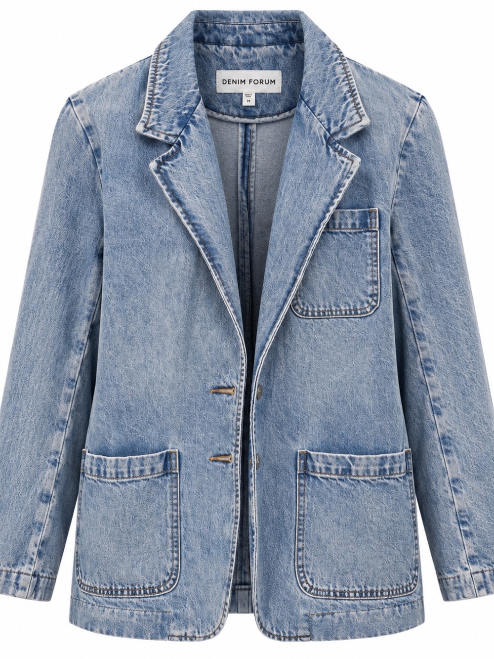 Aritzia Denim Forum Light Wash Denim Blazer Jacket, Size M